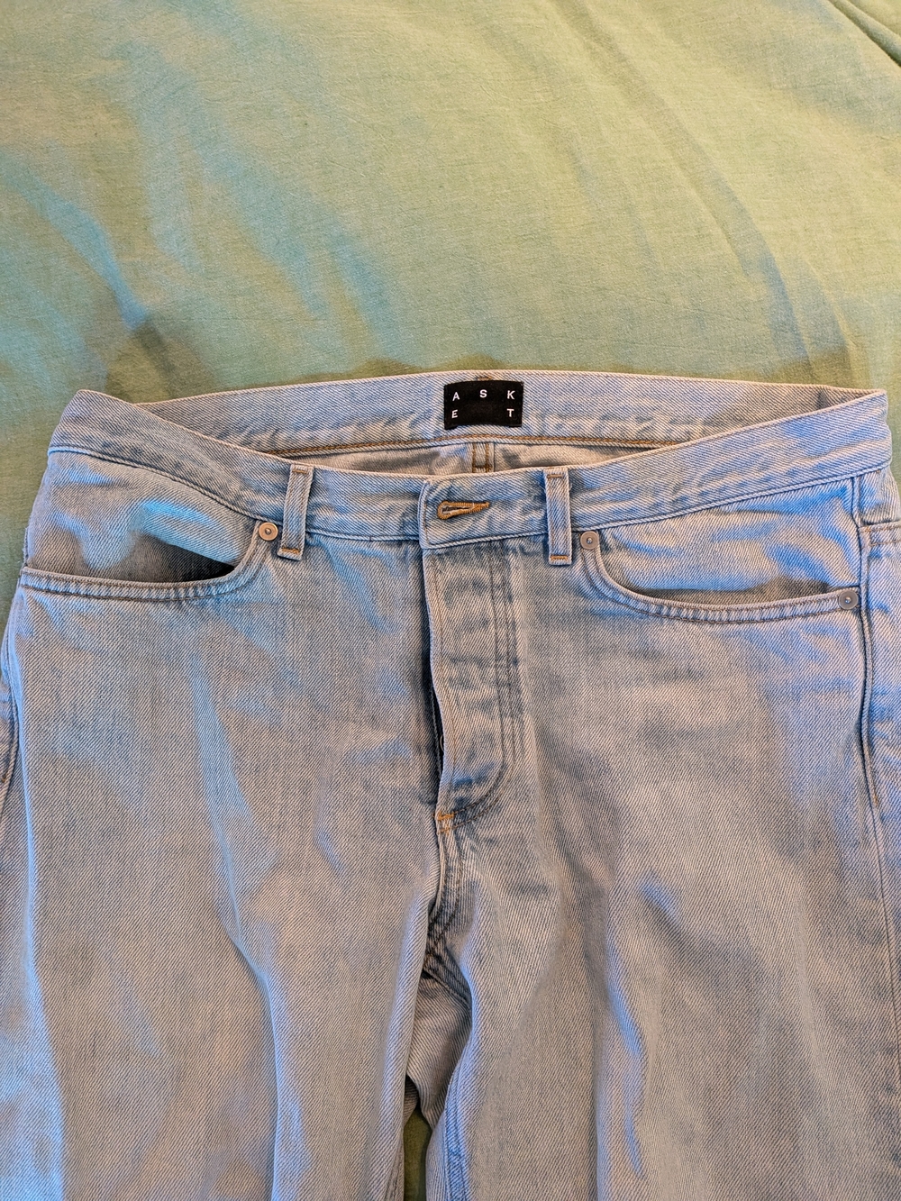 ASKET Light Blue Men's Slim Straight Jeans